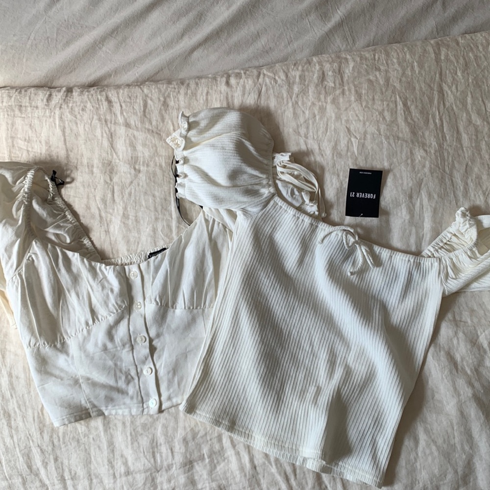 Bundle white/cream bust crop tops